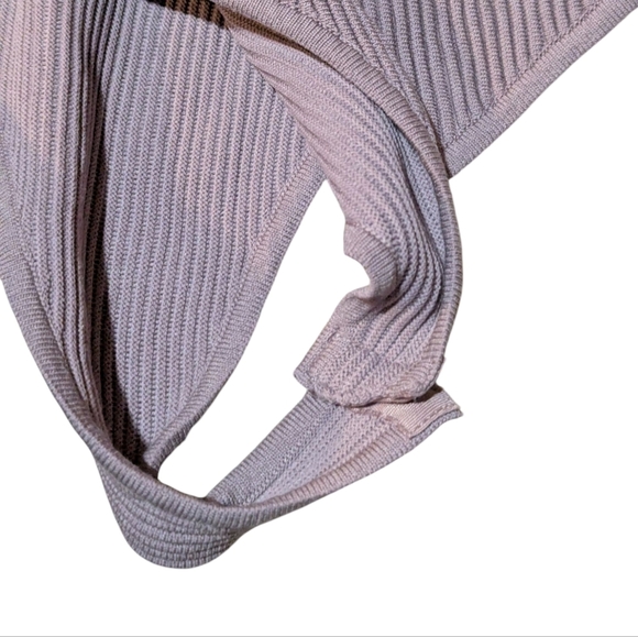 Missguided Restyld Mauve Purple Rib Knit Layered Bodysuit 6 Neutral Minimalist - Picture 4 of 7